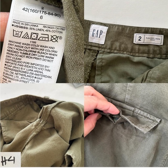 GAP Pleated High Rise Linen-Cotton Pants. - Picture 8 of 8